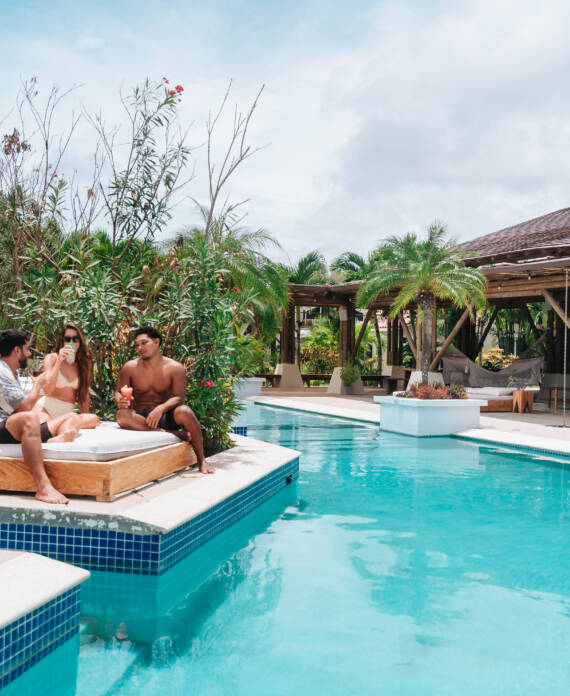 community at pool at Blue Venao